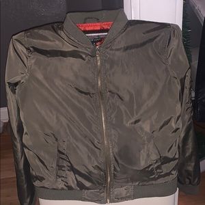 Olive bomber jacket